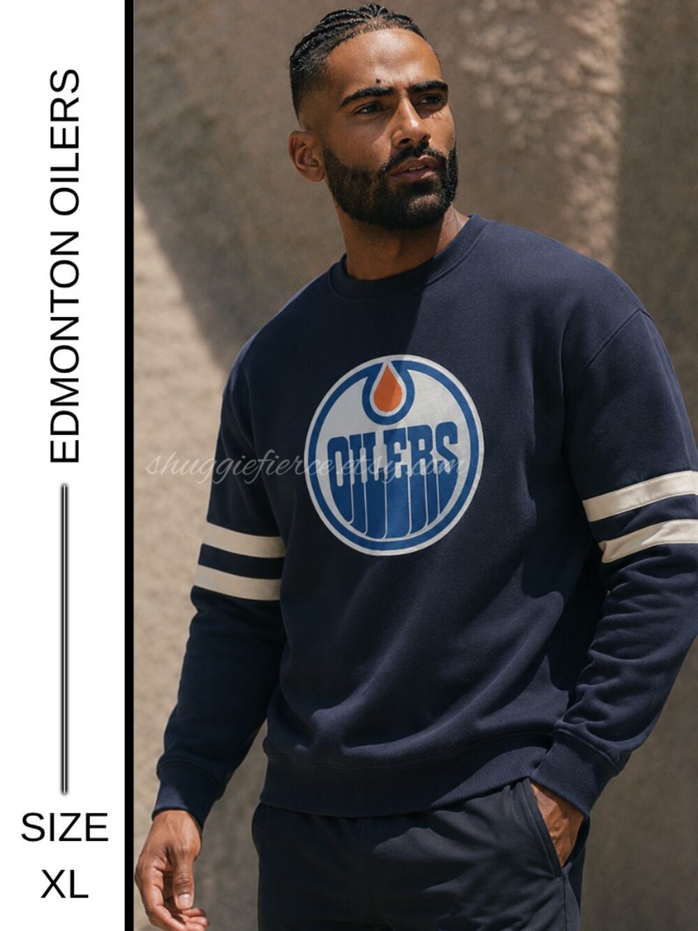 #H. MSRP $140 ✨ Edmonton Oilers Hockey Sweater – XL | Classic Navy ✨ QUICK SHIP